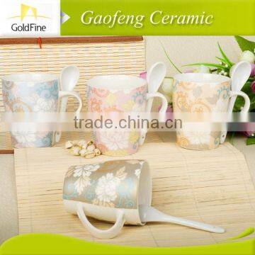 ceramic cups and mugs with spoon