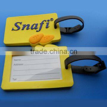 custom logo yellow square luggage tag wholesale