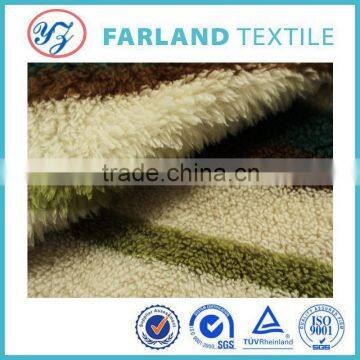 Printed Stripes Sherpa Fleece Fabric for Winter Blanket ,ugg Boots Upholstery Velvet Fabric photo-2