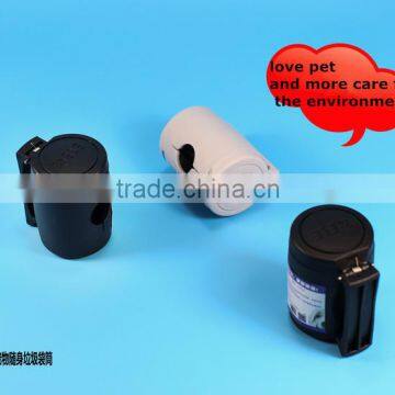 Combination Retractable Dog Leash together with Conventient Garbage Bin