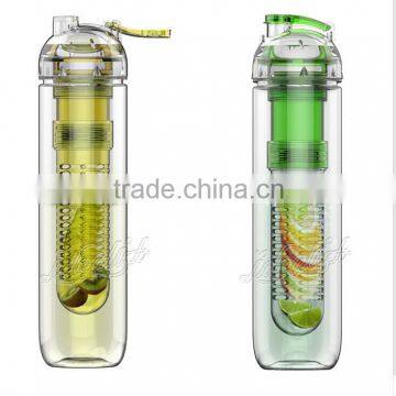 New coming round cap fruit and ice infuser water bottle