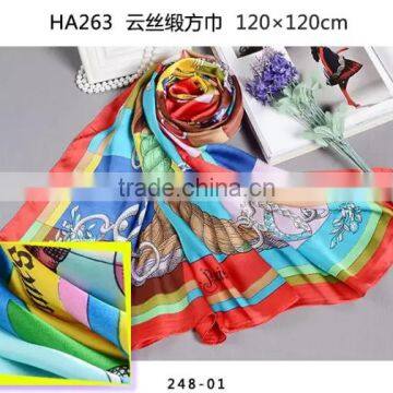 hot selling new fashion lady 120*120cm digital printed imitated silk satin square scarf,polyester satin hijab scarf turban                        
                                                                                Supplier's Choice