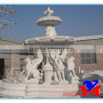 White marble carving fountain in the garden