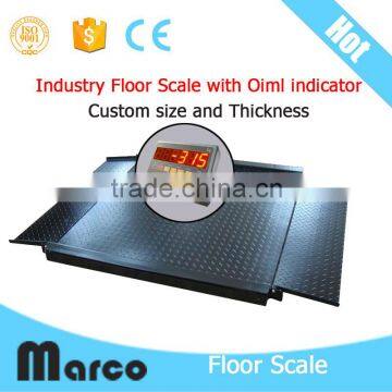 Electronic 3t floor scale stainless with ramps