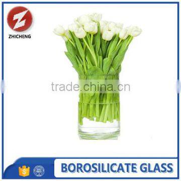 polished clear heat resistant glass vase