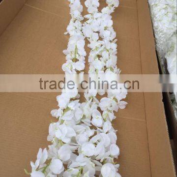 white hanging artificial wisteria flower for wedding decoration supplies