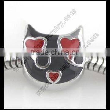 Custom enamel cat beads