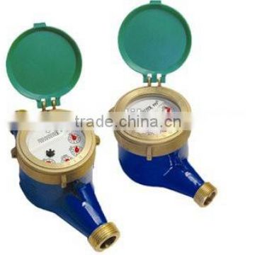 Rotating vane wet dial type water meter