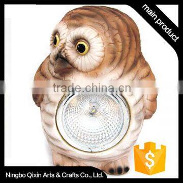 Owl Shape Polyresin Powerful Solar Light for Garden