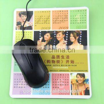 2016 hot sale calendar EVA mouse mat/EVA mouse pad for promotion gift