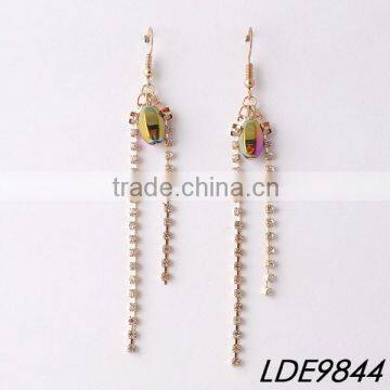 Rhinestone tassel elegant crystal dangle earrings                        
                                                                                Supplier's Choice