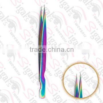 gradual change color tube eyelash tweezers