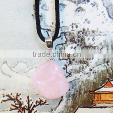 Pendant gemstone rose quartz tumbler pendant jewelry