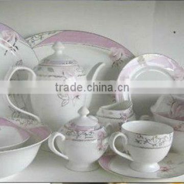 85 pcs decal bone china dinnner set