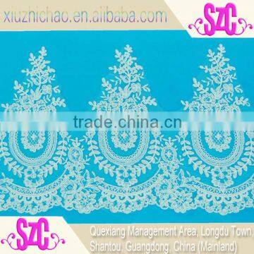 136-2 Factory product veils polyester cord edgings white lace dress