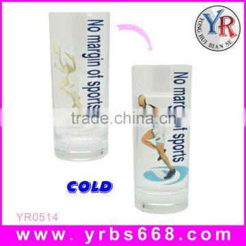 Personalized Logo Color Changing Glass Cup Outdoor Product