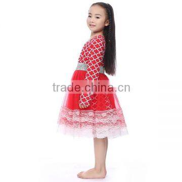 2015 Baby Girls Long Sleeve Quatrefoil Cotton Chiffon Dress, Giggle Moon Remake Outfits Fall photo-3