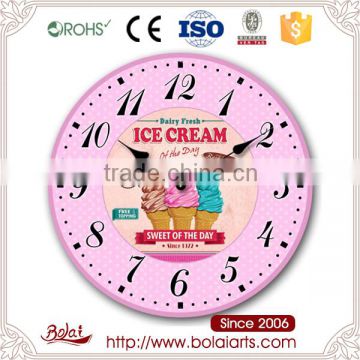 Leisure time pink ice cream pattern design cover art clock for room