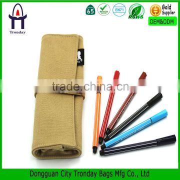 Canvas roll up pencil case, natural canvas rolling pencil pouch                        
                                                Quality Choice