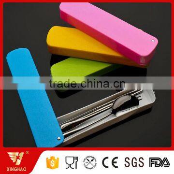 Protable Colorful Plastic Box 3 Pcs Cutlery