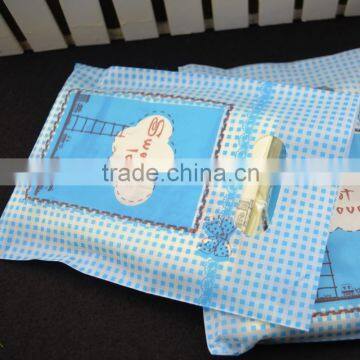 blue small size plastic die cut bag with sweet love printed factory price wholesale