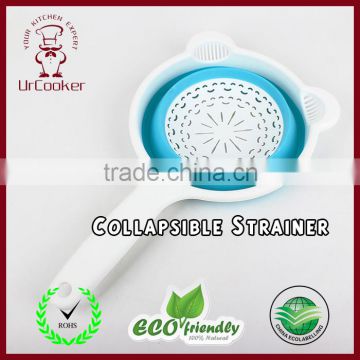 Creative Multi-Purpose Collapsible Silicone Colander/Strainer with handle