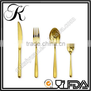 gold plated flatware wholesale, embossed gold cutlery, brass cutlery