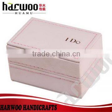 High-end PU leather ring box for gift with velvet lining