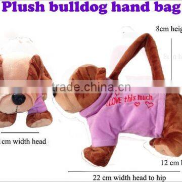 plush handbag/ animal shaped handbag/plush dog shaped hand bag