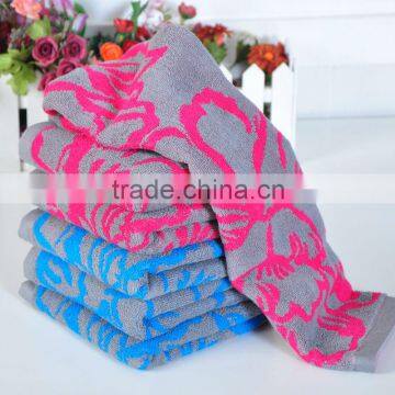 Luxury 100% Cotton 2 color flowers jacquard face Towel