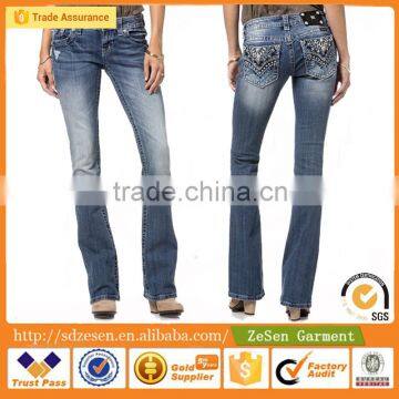 Fashion Wholesale New Style Rhinestone Jeans Factory