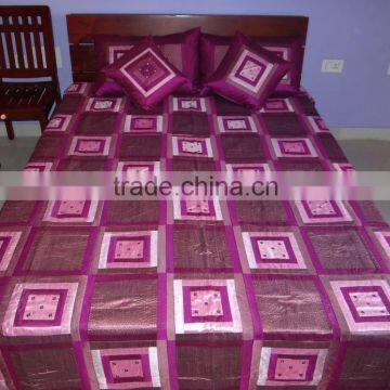 Silk Indian Patchwork Bedding Thrw Silk Bedcover