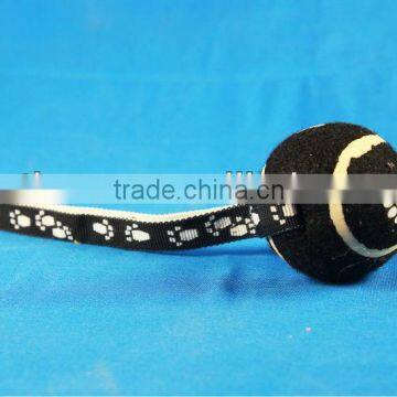 2013 ribbon rope pet toy with tennis ball