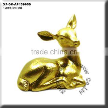 ceramic chrome plating golden deer figurine