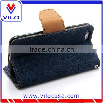 High Quality Jean Cloth Leather Case for IPhone 6S, Flip Stand Phone Cover for IPhone 6s photo-4