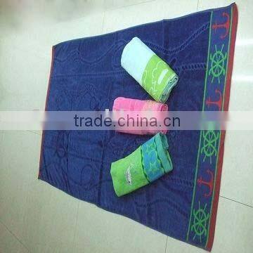 100%cotton reactive printed velour embroidery face towel