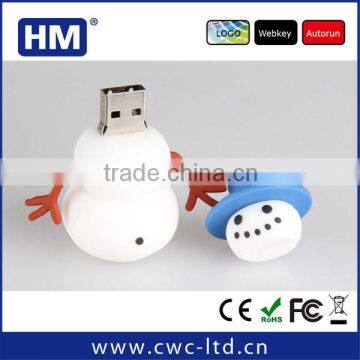 wholesale alibaba PVC Christmas gifts snowman usb flash drive(Snow man usb drives)