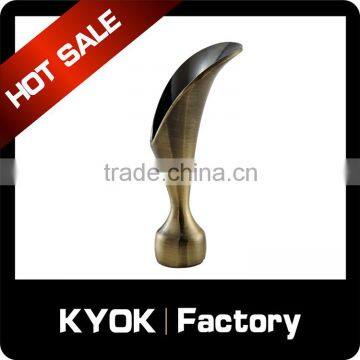 KYOK popular decorative curtain rods leaf finial,Chrome fancy curtain finial,double curtain rod finial                        
                                                                                Supplier's Choice