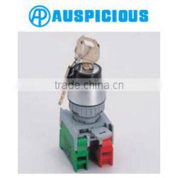 22mm Key Lock Switch 2 Position Spring Return Key Switch, IP65 (KSR222)