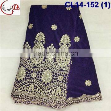 CL14-152 for christmas sale , new coming nice pattern design embroidery velvet soft material lace for making dress