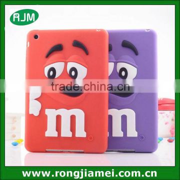 Popular M chocolate bean case cover for IPAD mini mini 2 silicone material