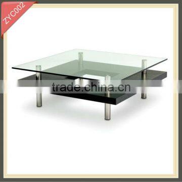 tempered glass marble top adjustable coffee table ZYC002