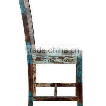 INDIA COLORFUL ROSEWOOD DINING CHAIR , Multi Color DISTRESSED DINING CHAIR photo-3