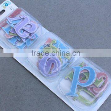 2014 High Quality Chipboard Sticker Letters Glitter Chipboard Kids Stickers
