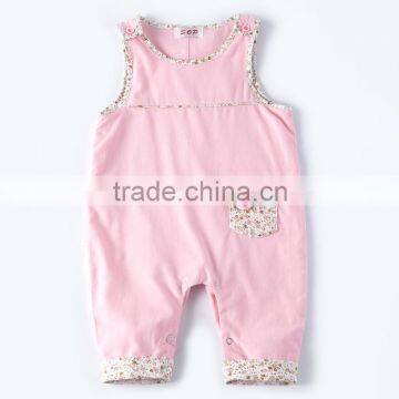 Pink cute sleeveless baby clothes summer girls infants romper