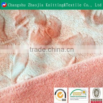 Beautiful 100 polyester embossed pv plush fabric ZJ100