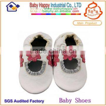 wholesale optional color available flower newborn baby leather shoes