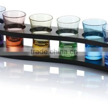 hand blown colored shot glasses