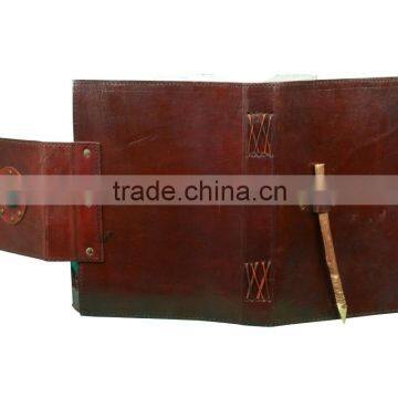 Pen Closure Leather Diary Leather Journal And Diary With Blue Stone photo-2