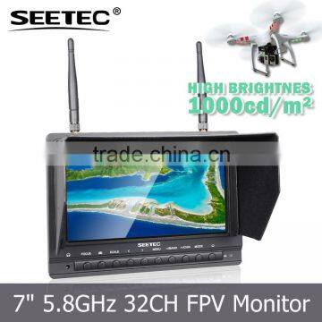 Toy remote control antenna 7 inch fpv monitor channel auto searching via button 32 channels receiver drone camera gps